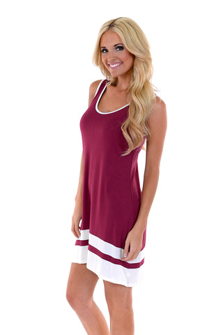 Burgundy/White