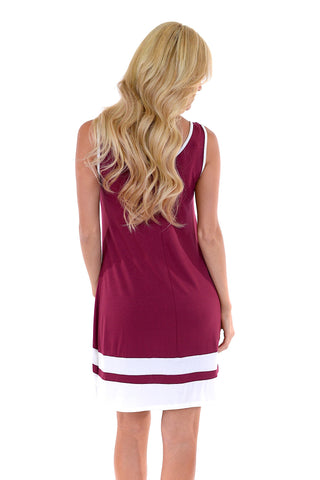 Burgundy/White