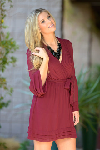 Crossing Paths Dress - Wine