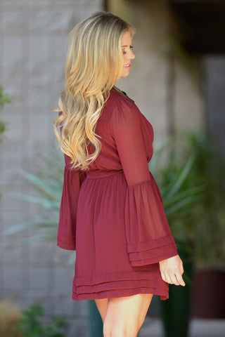 Crossing Paths Dress - Wine