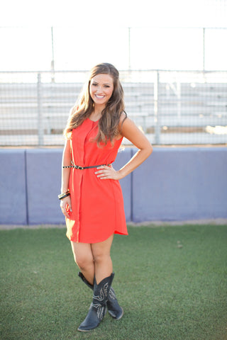 She's A Team Player Dress - Orange