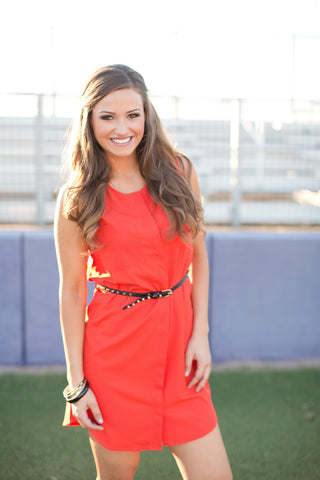 She's A Team Player Dress - Orange