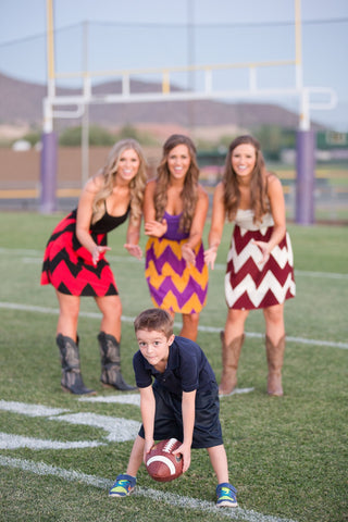 First Draft Pick Chevron Dress - Multiple Colors
