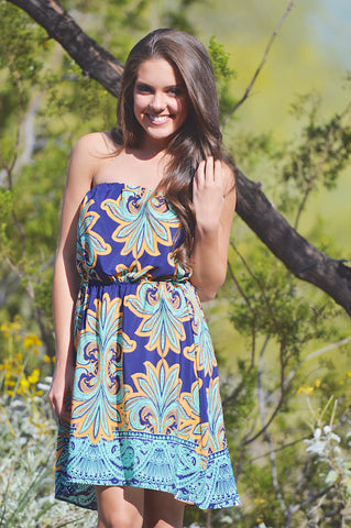 Have A  Little Faith In Me Dress - Navy