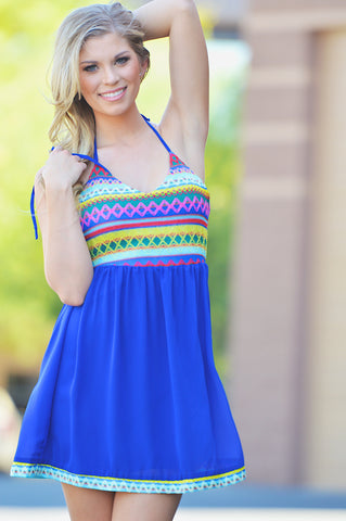 I Come In Peace Dress - Royal