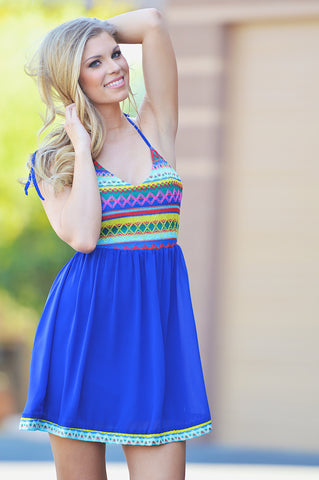 I Come In Peace Dress - Royal