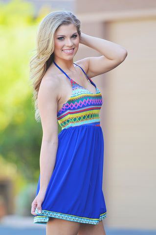 I Come In Peace Dress - Royal
